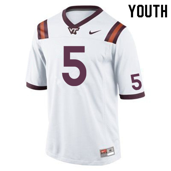 Youth #5 Bryce Watts Virginia Tech Hokies College Football Jerseys Sale-Maroon